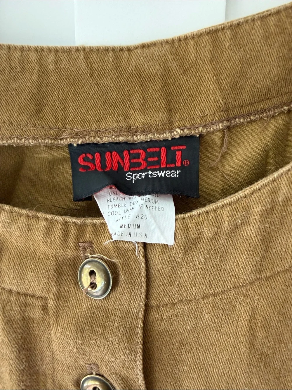 Vintage Sunbelt Sportswear| Brown Cotton Skirt Set| Medium| Made in USA - Picture 5 of 6